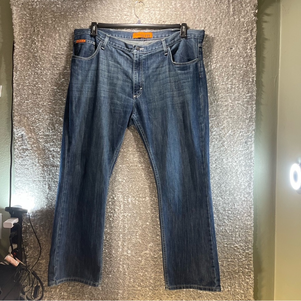 Wrangler 20X FR Flame Resistant Jeans Men 42X30 Blue Denim Work Safety HRC2